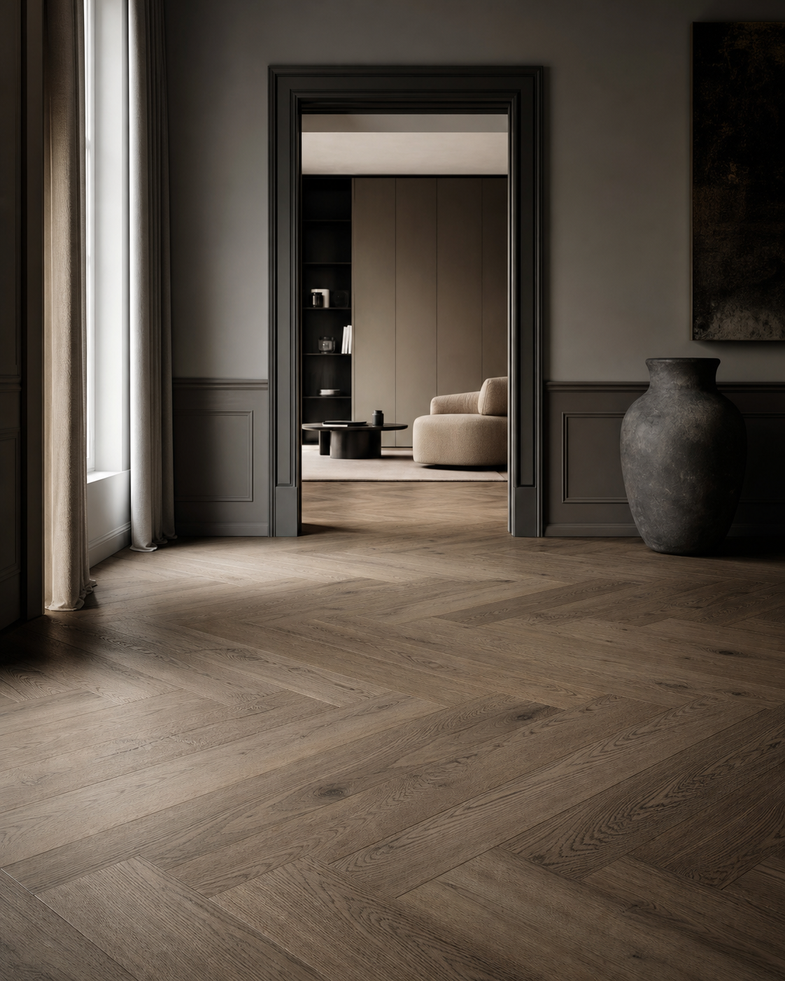 Premium wood flooring in a refined interior