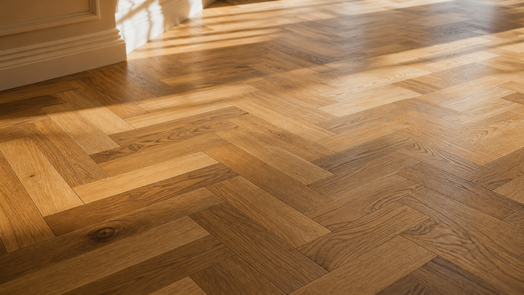 Herringbone wood flooring