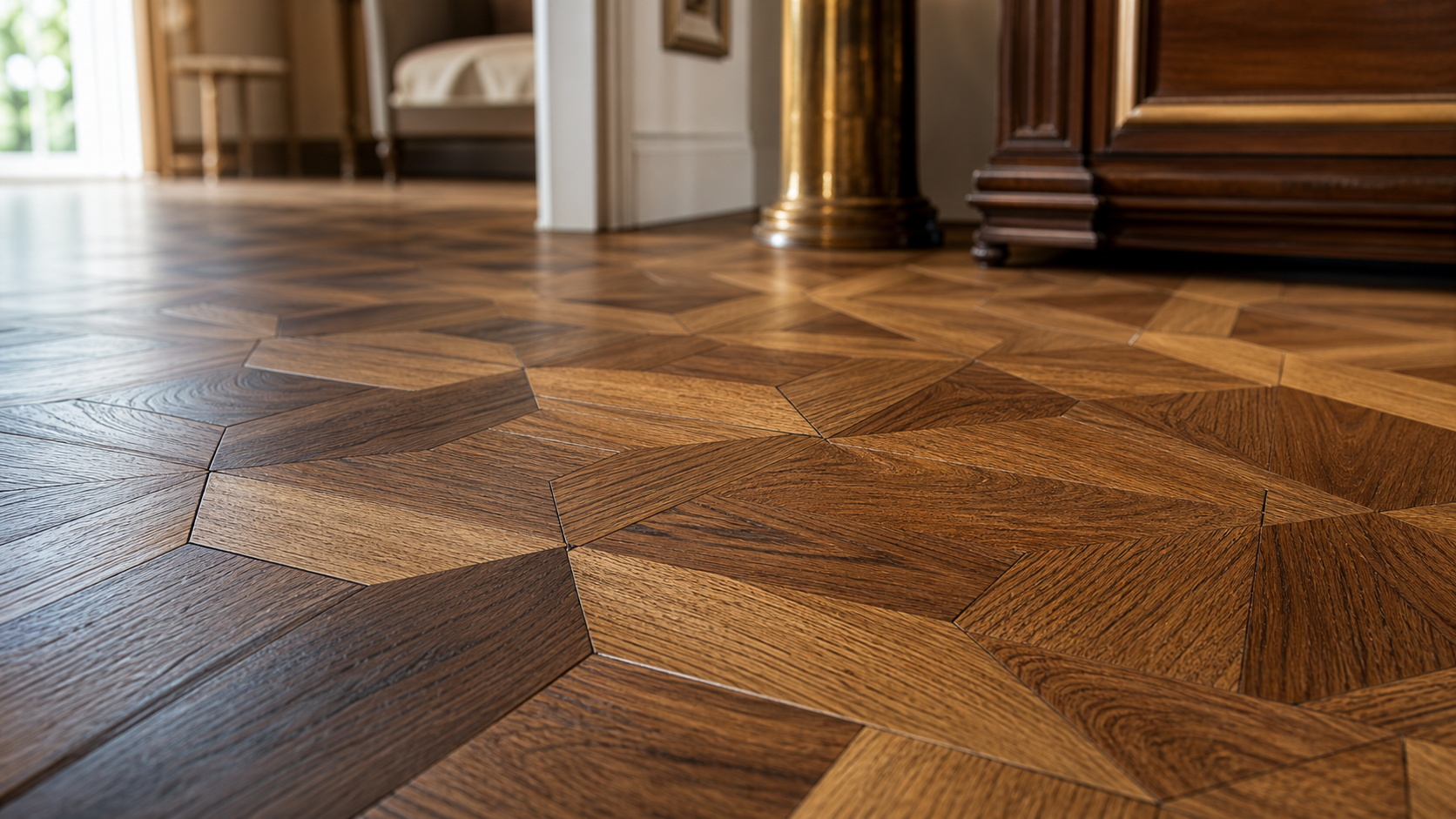 Parquet wood flooring